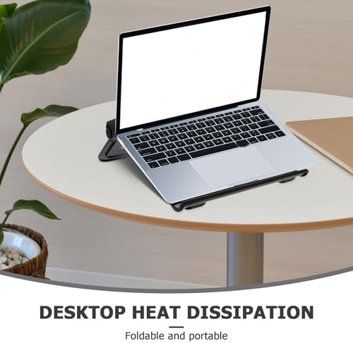 Foldable Laptop Stand for Computers, Ventilated ABS Silicone Desktop Rack