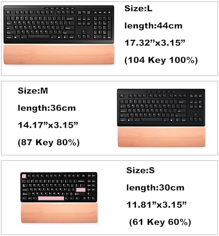 HomeDo Wooden Ergonomic Wrist Rest for Mechanical Keyboard, Fits 80%-87 Key