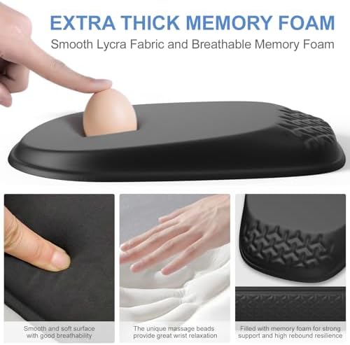 Ergonomic Mouse Pad with Wrist Rest, Memory Foam Support for Office