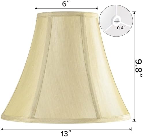 GO&SO Bell Lamp Shades Gold Medium 6" Top x 13" Bottom x 9.8" High