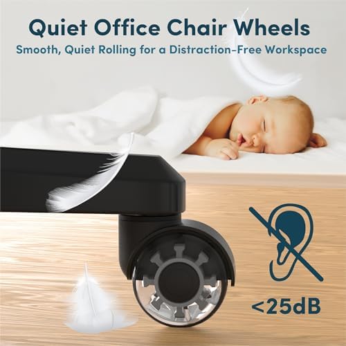 Lifelong 2Inch Office Chair Wheels Replacement, Heavy Duty, 5-Pack Fits 98%
