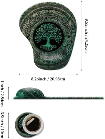 Ergonomic Mouse Pad with Wrist Rest,Comfortable Computer Gel Mouse Pad Wrist Support for Laptop,Pain Relief Mousepad with Non-Slip PU Base Tree of Life