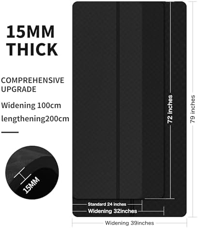 nuveti Large Exercise Mat - 15mm/20mm/30mm Thick Yoga Mat | Workout Mat for Fitness, Yoga, Pilates, Stretching & Floor Exercises for Women & Men with Free Carrying Bag