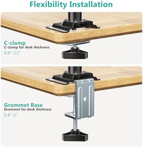 WALI Laptop Desk Mount for 15.6 inch Notebook, Fully Adjustable Single Monitor Arm with Laptop Holder for 32 inch Screen, Laptops Stand with Ventilated Tray, Up to 22 Lbs, (GSDM00LP), Black