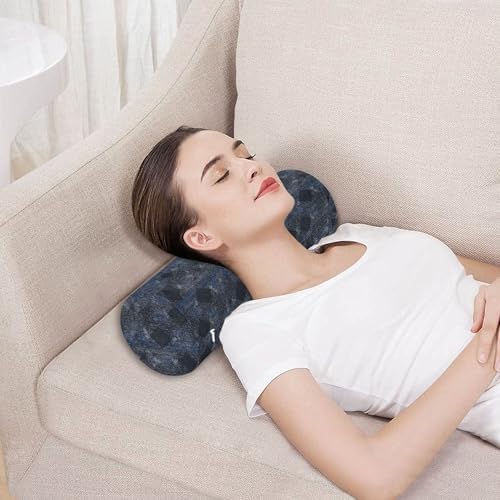 Long Bolster Pillow Neck Roll Pillows Outdoor Round Pillows Cylinder Bed Pillow Decorative Bed Support Argyle Plaid Darkslateblue
