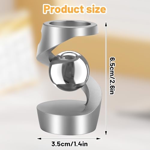 Kinetic Spinning Fidget Desk Toy for ADHD Stress Relief, Silver