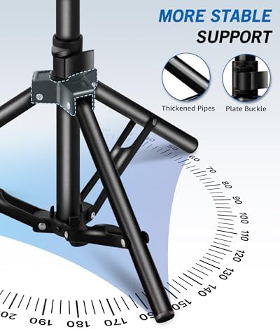 Lusweimi Projector Stand Tripod, 56 Inch Height Adjustable Laptop Stand with 16x11 Inch Tray, Portable Projector Mount, Stable Tall Tablet Floor Stand for Office, Home, Outdoor, Studio and DJ Racks