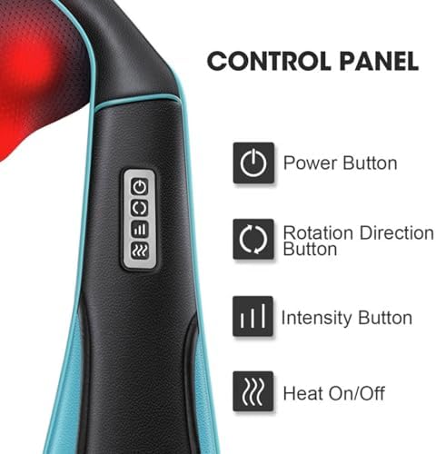 MagicMakers Shiatsu Neck Massager with Heat for Pain Relief Deep Tissue