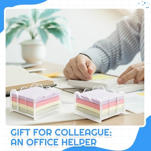 2 Pcs 3x3 Inch Scalloped Acrylic Sticky Note Holder, Clear Note Dispenser