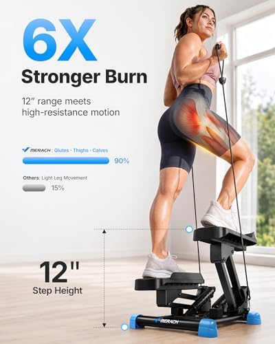 MERACH New 3-in-1 Mini Stepper with Large Stride & Shock Pad Design