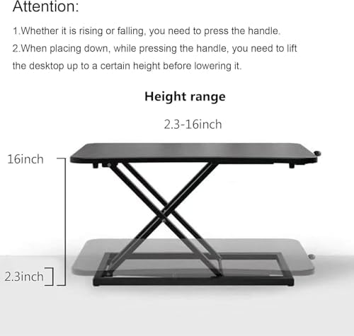 Adjustable Height Standing Desk Converter Keyboard Riser 23.6 Inch Black