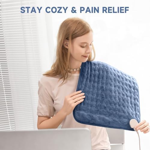 Long Heating Pad for Legs and Back Pain Relief, 33"x17" Electric Heat Wrap with Moist/Dry Option, 6 Heat Settings, Auto Shut-Off, Muscle Recovery Gift for Athletes