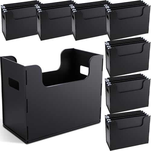 8 Pcs Portable Desktop File, Filing Organizer, Black