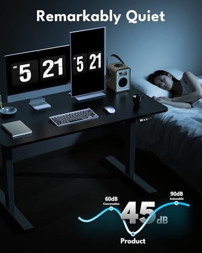 Electric Standing Desk, Gaming Desk, 48 x 24 Inch, Black