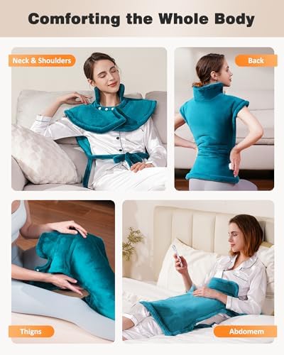 Premium Heating Pad for Neck, Shoulders and Back Pain Relief, 2.5lb Weighted Large 24"x33" Wearable Electric Heating Pad, Fast Heating, ETL Certified, Gift for Women and Men, Ideal for Mom & Dad