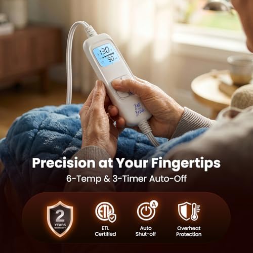 BOB AND BRAD Heating Pad for Neck, Shoulders and Back, FSA Eligible HSA Eligible Electric Heat Pad, Edge-Weighted Design, Fast Heating, ETL Certified, Gift for Women Men 24"x33"