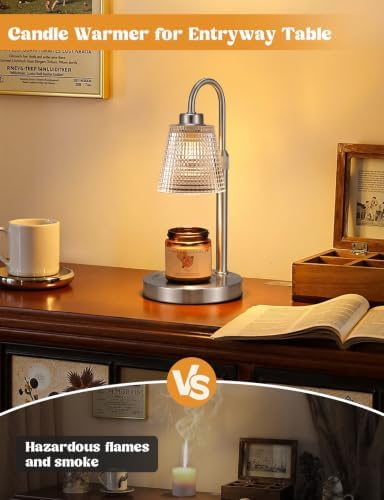 Satin Nickel Candle Warmer Lamp with Timer Home Decor Gifts for Women