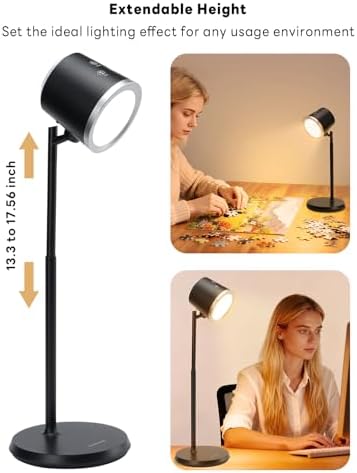 Magnetic LED Desk Lamp, Cordless Dimmable Reading Light, 3 Color Modes, 360° Rotatable, Multi-Scene Light for Home Office Bedroom Hallway Camping