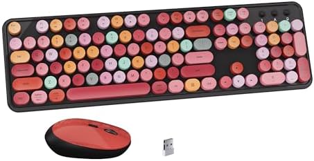 Colorful Wireless Keyboard and Mouse Combo Red Colorful