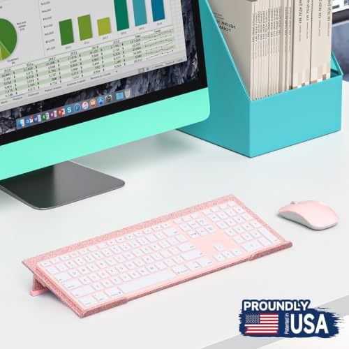 Ergonomic Computer Keyboard Stand - Adjustable Keyboard Riser Tilt Glitter Rose Gold Acrylic Keyboard Tray Non-Slip Elevated Typing Key Board Holder Lift for Home Office Desk Accessories