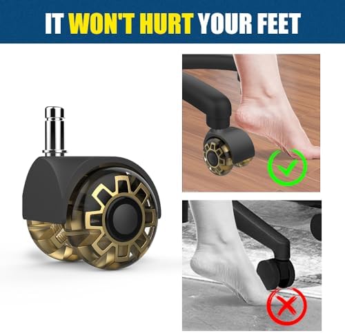 Minewill 2" Office Chair Wheels - Protection for Hardwood Floors and Carpet
