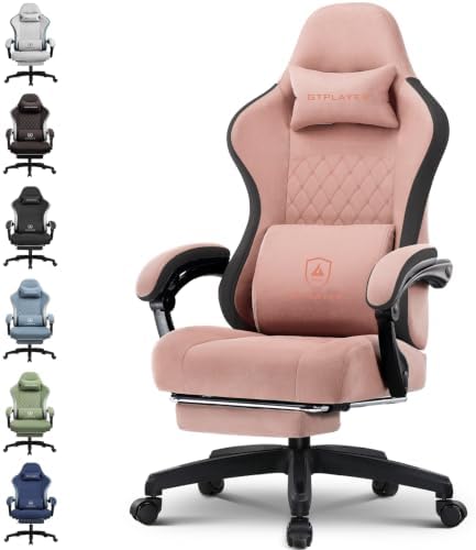 GTPLAYER Gaming Chair, Computer Office Chair with Pocket Spring Cushion, Linkage Armrests and Footrest, High Back Ergonomic Computer Chair with Lumbar Support Task Chair with Footrest