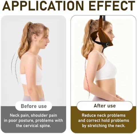 Cervical Neck Traction Device Over Door for Home Use Portable Neck Stretcher Hammock Decompression Home Physical Therapy