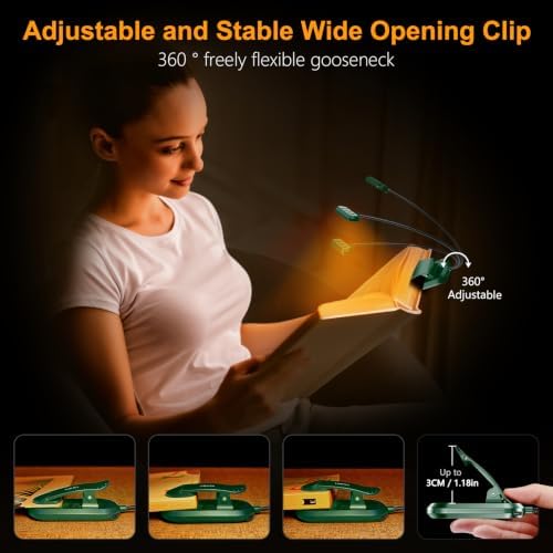 Gritin Rechargeable Book Light for Reading in Bed with 19 LED