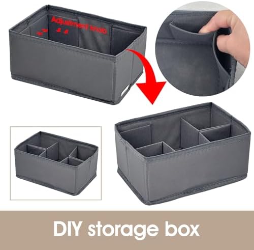 Cosmetic Storage Bins Makeup Organizer, Adjustable Multifunction Storage Box Desk Drawer Divider for Makeup Brushes, Bathroom Countertop or Dresser, Set of 4
