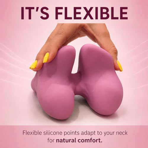 Trigger Point Neck Massager for Neck Pain Relief, Occipital Release Tool, 100% Silicone Design with Flexible Points to Relieve Deep Muscle Tension, Headaches & Tech Neck