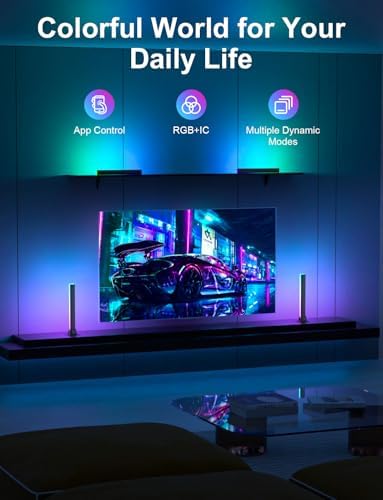 RGB Light Bar, Smart LED Light Bar Work with Alexa, Music Sync, APP & Remote Control, USB Powered TV Backlight, Color Changing Ambient Lighting for Room PC Monitor Gaming Desk (Adapter not Included)