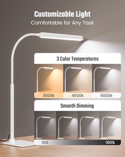 SUPERDANNY Eye-Caring LED Desk Lamp Work Lamp Office Lamp with Base