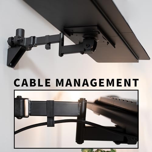 VIVO Universal 26 Inch Keyboard and Mouse Tray Pole Mount, 360 Degree Rotation, Neutral Writing Position, Black, Mount-POLEKB