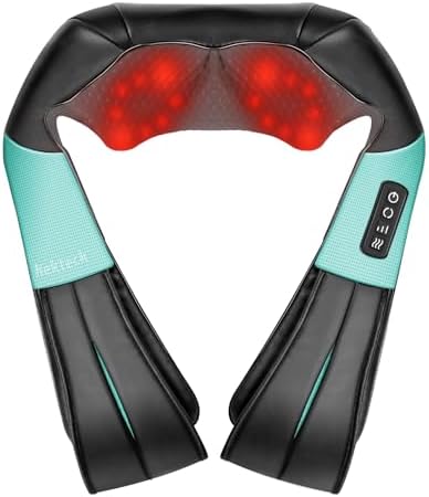 Nekteck Shiatsu Neck Massager with Heat for Pain Relief, NOT Cordless