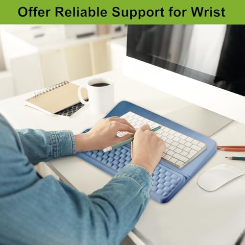 Wrist Rest with Keyboard Stand, Ergonomic Keyboard Riser Holder with Memory Foam Wrist Support Pad, Desk Cushion Easy Typing for Home Office Laptop Computer Gaming, Dark Blue Gradient
