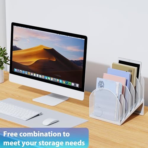 gianotter Desktop File Organizer with 5 Compartments