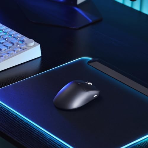 Akko Nest Wireless Gaming Mouse, 8K Polling Rate with PAW 3950 Sensor, 30000 DPI, 49g Lightweight,Omron Mechanical Switches, BT/2.4G/Wired Computer Mouse, Black