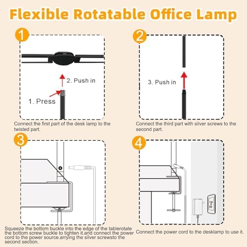 Double Head LED Desk Lamp for Office - Eye Caring Lamp with Clamp