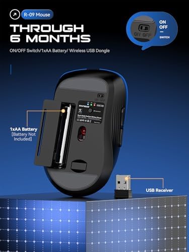 RAPIQUE Bluetooth Wireless Mouse - Dual Bluetooth & 2.4 GHz,Gradient Blue