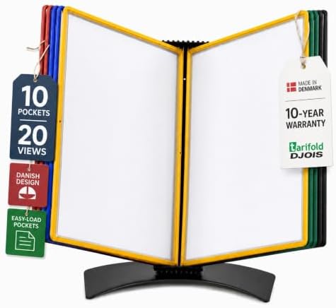 Tarifold Desktop Reference System, 10 Pockets, Easy-Load Design, Assorted