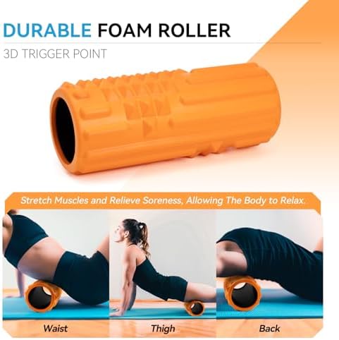 5 in 1 Foam Roller Set, High Density Patented Exercise Roller