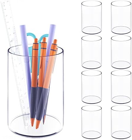 Clear Acrylic Desk Organizer Set - 9 Pack Pen Pencil Holder