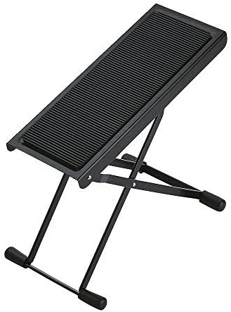 K&M Konig & Meyer 14670.014.55 Footrest | 6 Height Positions Sturdy Non-Skid Rubber Foot Pad for Classical, Acoustic, Electric Guitarists | Professional Grade for all Musicians - German Made - Black