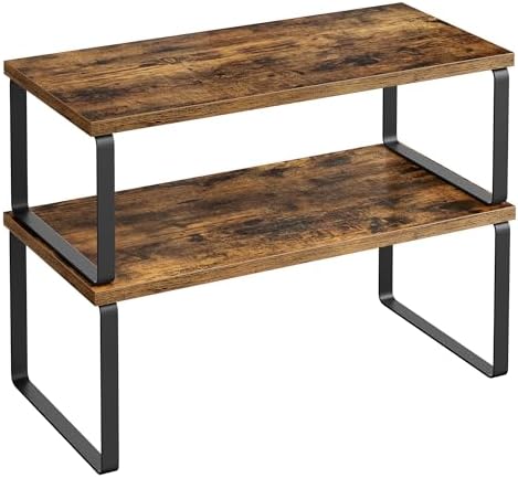 SONGMICS Cabinet Organizer Shelf, Set of 2 Spice Rack, Kitchen Storage