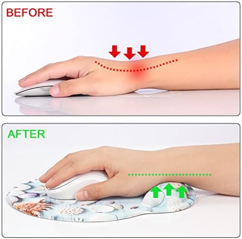 Ergonomic Mouse Pad with Wrist Rest Support,Gel Mouse Pads for Desk