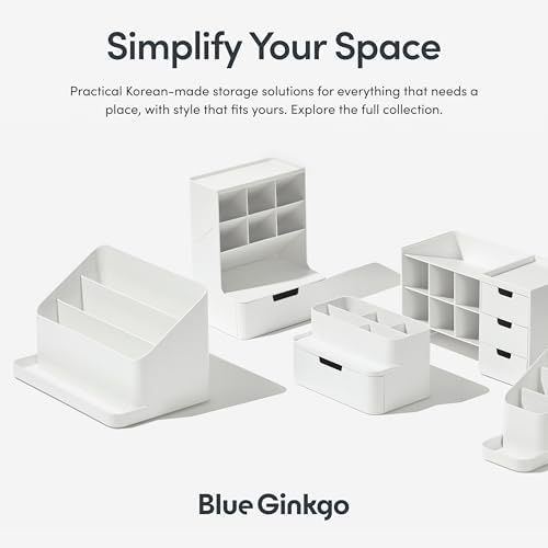 BLUE GINKGO Pen Holder, Desk Organizer, Green, Made in Korea