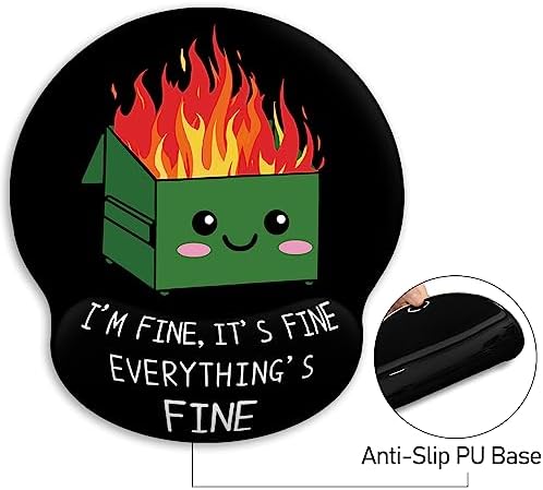 Blusabaca Dumpster on Fire Ergonomic Mouse Pad with Wrist Rest Mousepad