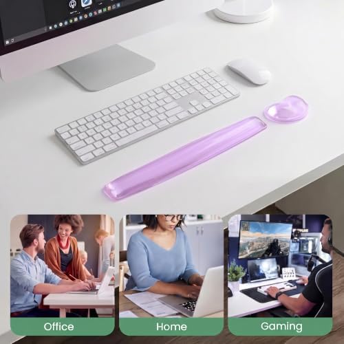 Gel Keyboard & Mouse Wrist Rest Set - Keyboard Wrist Rest Pad & Mouse Support for Office Gaming Pad Computer Laptop Ergonomic Comfortable Pain Relief- Pad Set