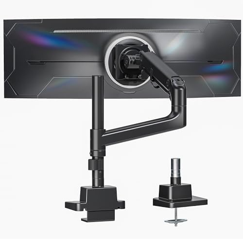 monTEK Ultrawide Monitor Arm Max 57",Height Adjustable 8.1"-25.5",Black