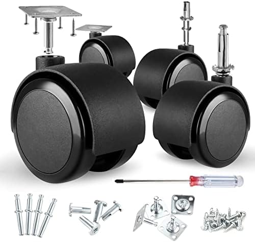 Apllamo 2 Inch Swivel Casters 5/16" Stem & Top Plate, 1000 LBS Heavy Duty